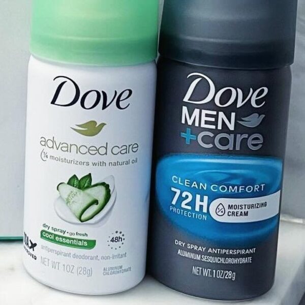 🧴dove beauty mini advanced care cool essentials antiperspirant & deodorant dry spray travel size 1oz