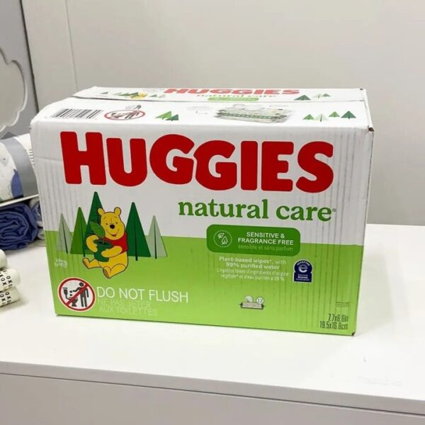 👶 huggies natural care sensitive unscented baby wipes – 165 wipes