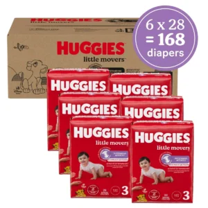 👶 huggies little movers baby disposable diapers – size 3 (168 count)