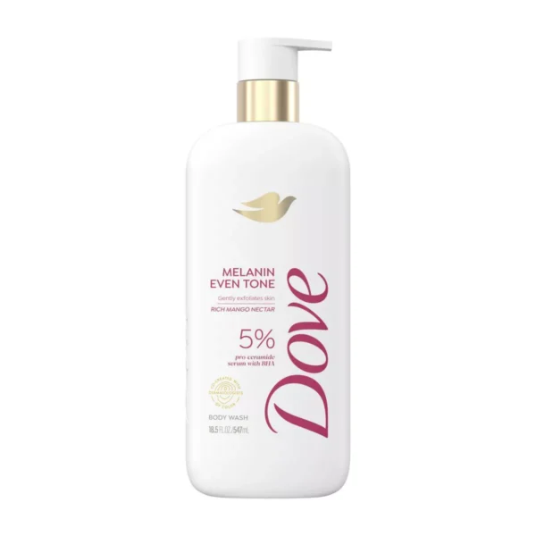 🧴 dove serum body wash 5% pro ceramide serum with bha melanin even tone 18.5 fl oz