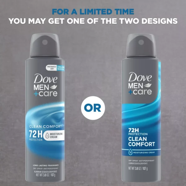 🧴dove men+care 72 hour dry spray antiperspirant & deodorant clean comfort 3.8oz