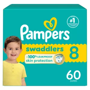 👶 pampers swaddlers sensitive disposable diapers – size 8 (60 count)