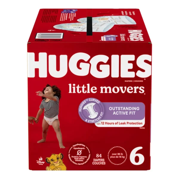 👶 huggies little movers baby disposable diapers – size 6 (84 count)