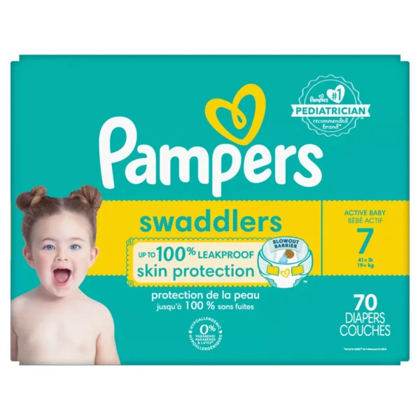 👶 pampers swaddlers sensitive disposable diapers – size 7 (70 count)