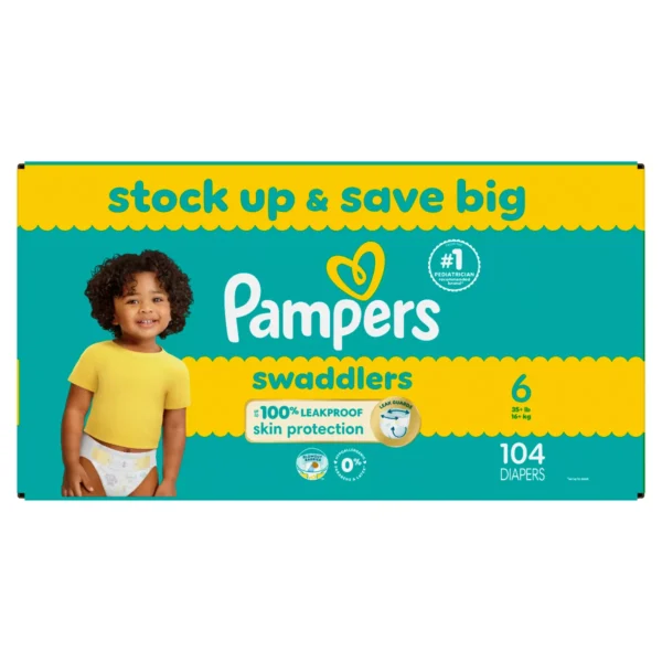👶 pampers swaddlers sensitive disposable diapers – size 6 (104 count)