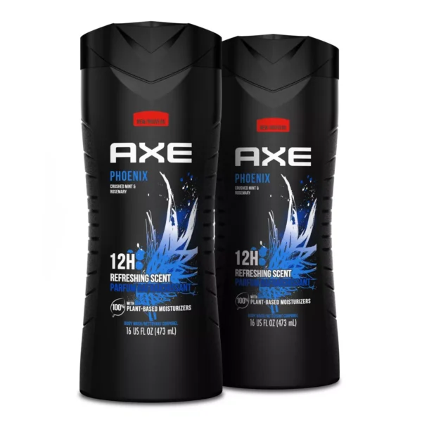 🧴 axe phoenix clean + cool crushed mint & rosemary scent body wash – 2 pack (16 fl oz each)