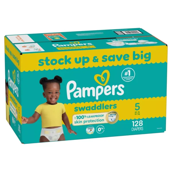 👶 pampers swaddlers sensitive disposable diapers – size 5 (128 count)