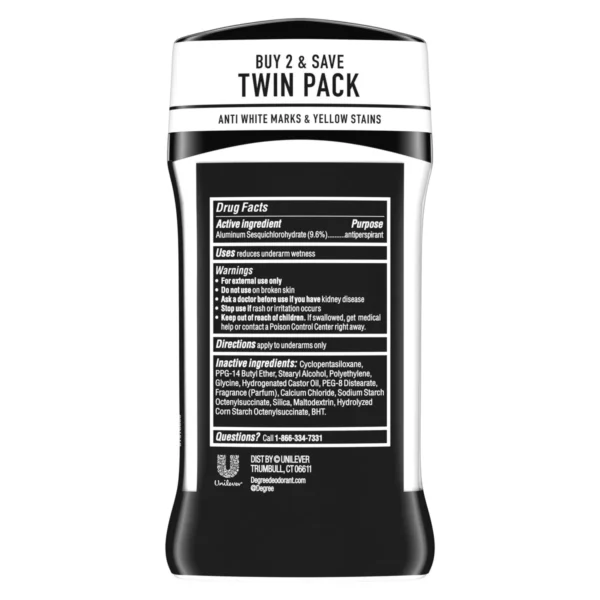 🧴 degree men ultraclear black + white 72 hour antiperspirant & deodorant – 2.7 oz / 2 pack