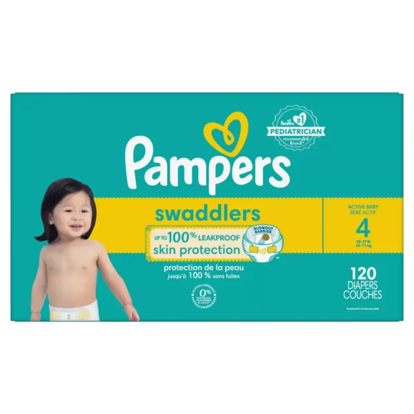 👶 pampers swaddlers sensitive disposable diapers – size 4 (120 count)