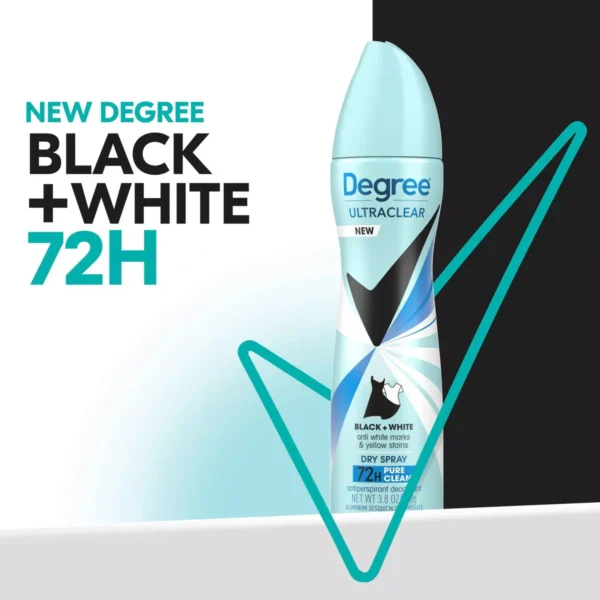 🧴 Degree Ultraclear Black + White Pure Clean Antiperspirant & Deodorant Dry Spray – 3.8 oz - Image 6