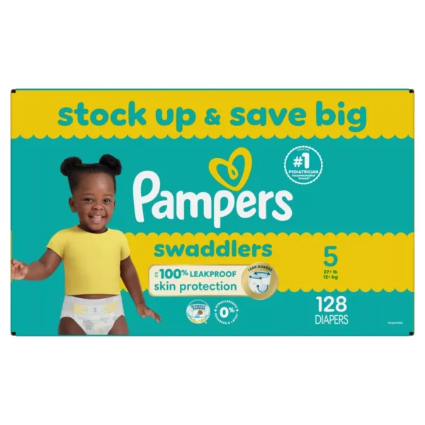👶 Pampers Swaddlers Sensitive Disposable Diapers – Size 5 (128 Count) - Image 3