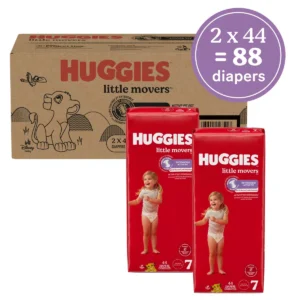 👶 huggies little movers baby disposable diapers – size 7 (88 count)