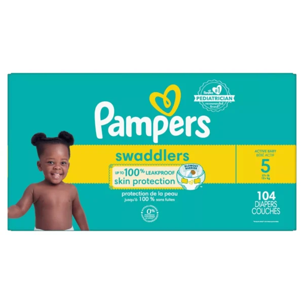 👶 pampers swaddlers sensitive disposable diapers – size 5 (108 count)