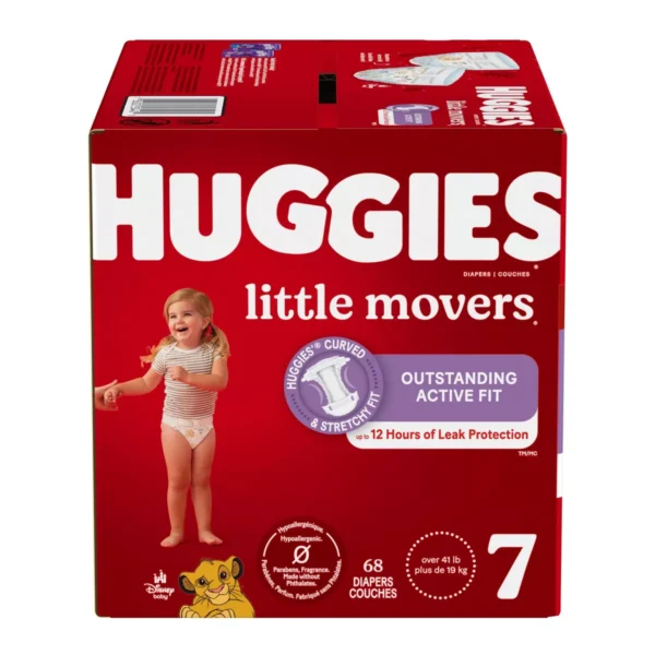 👶 huggies little movers baby disposable diapers – size 7 (68 count)