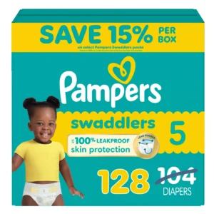 👶 pampers swaddlers sensitive disposable diapers – size 5 (128 count)