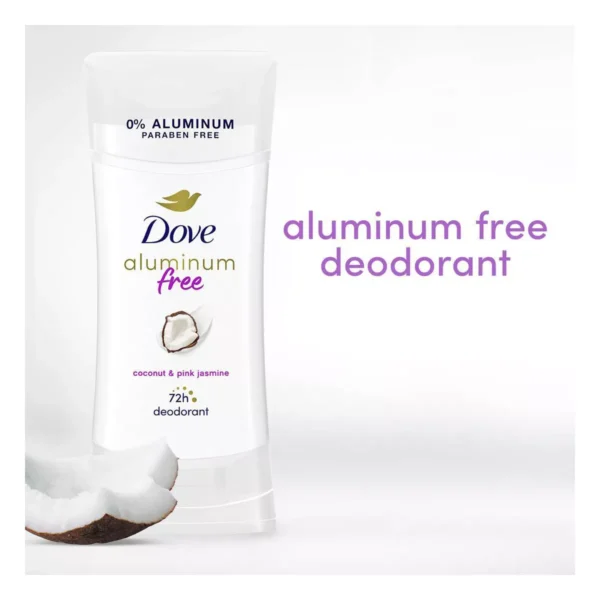 🧴dove beauty coconut & pink jasmine solid deodorant stick aluminum free 2.6oz