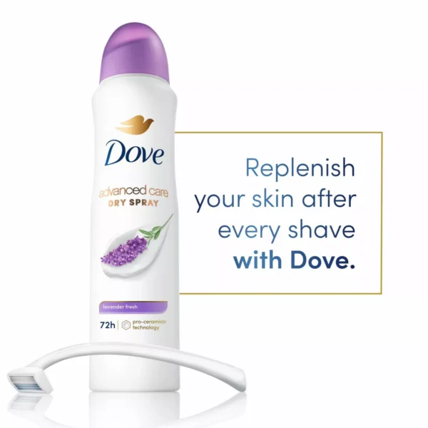 🧴 dove beauty advanced care lavender fresh 72 hour women's antiperspirant & deodorant dry spray 3.8oz