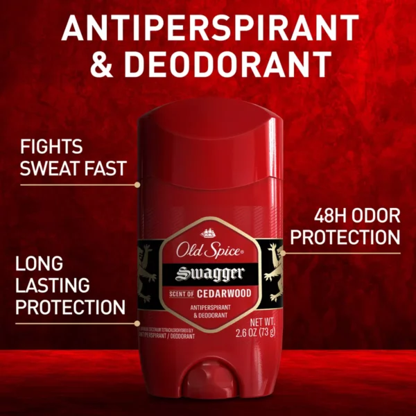 old spice red collection swagger invisible solid antiperspirant & deodorant for men 2.6oz