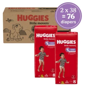 👶 huggies little movers baby disposable diapers – size 8 (76 count)