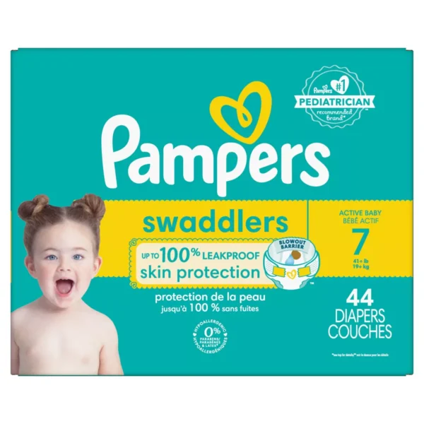 👶 pampers swaddlers sensitive disposable diapers – size 7 (44 count)