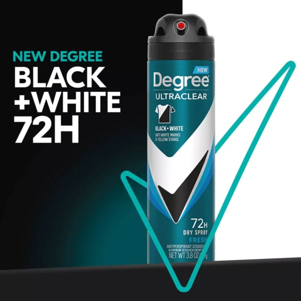 degree ultraclear black + white 72 hour antiperspirant & deodorant spray fresh scent 3.8oz/2ct
