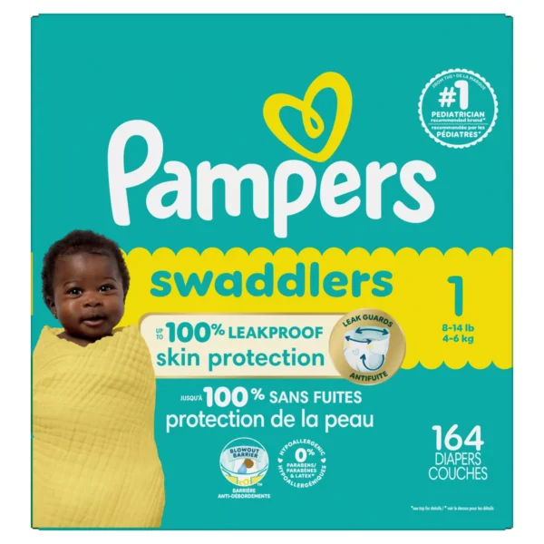 👶 pampers swaddlers sensitive disposable diapers – size 1 (164 count)