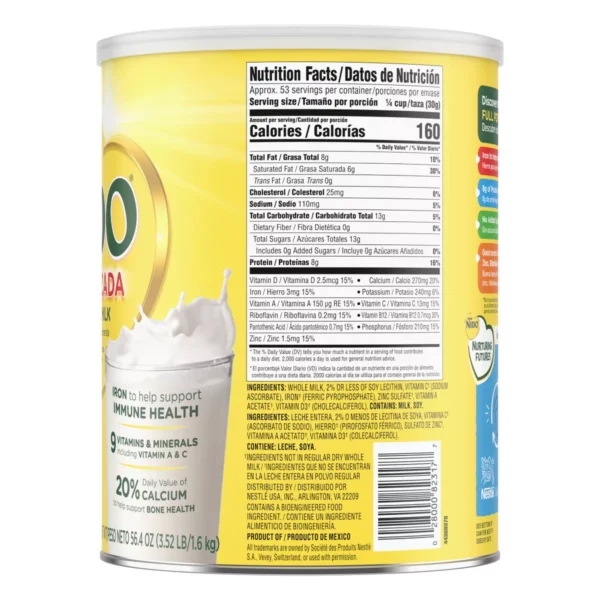 🥛 nestlé nido fortificada toddler & kids powdered milk beverage – 56.4 oz (1.6 kg)