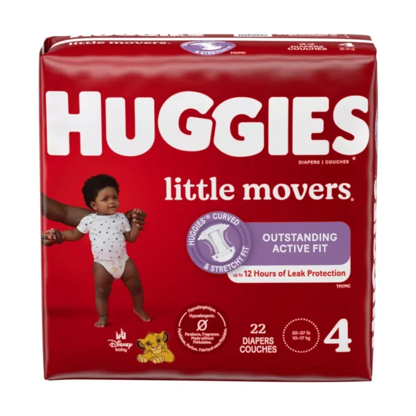 👶 huggies little movers baby disposable diapers – size 4 (select count)