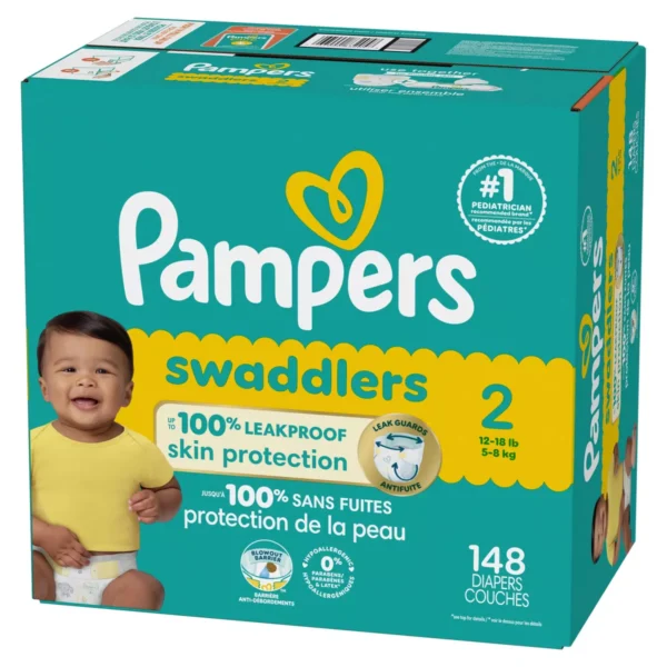 👶 pampers swaddlers sensitive disposable diapers – size 2 (148 count)