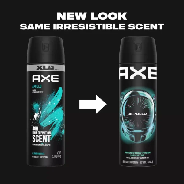 🧴 axe apollo all day fresh deodorant body spray – aluminum free (5.1 oz)