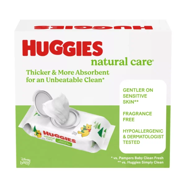 👶 huggies natural care sensitive unscented baby wipes – 165 wipes