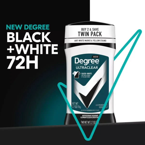 🧴 degree men ultraclear black + white 72 hour antiperspirant & deodorant – 2.7 oz / 2 pack
