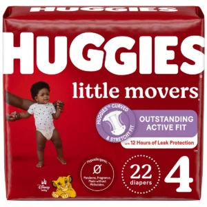 👶 huggies little movers baby disposable diapers – size 4 (select count)