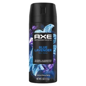 🧴 axe blue lavender 72 hour premium body spray – mint & amber – aluminum free (4 oz)