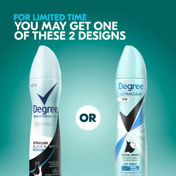 🧴 Degree Ultraclear Black + White Pure Clean Antiperspirant & Deodorant Dry Spray – 3.8 oz - Image 4