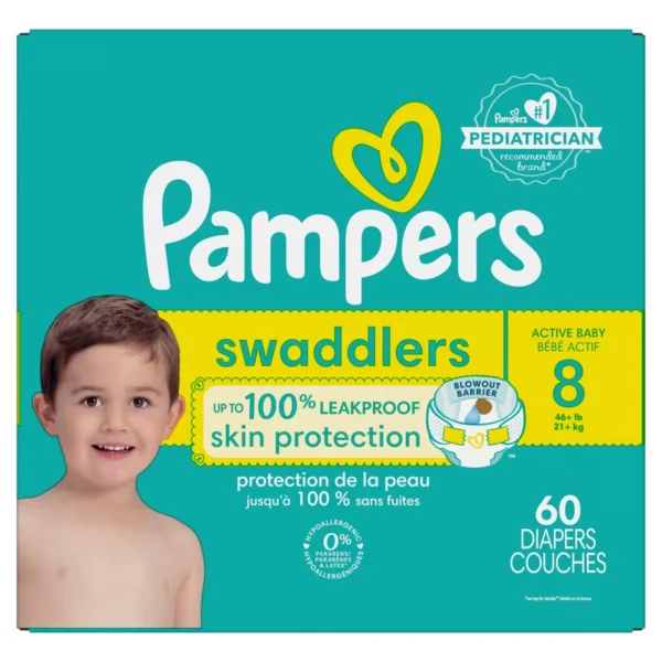 👶 Pampers Swaddlers Sensitive Disposable Diapers – Size 8 (60 Count) - Image 4