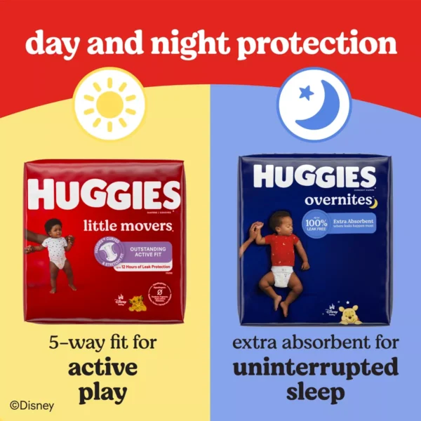 👶 huggies little movers baby disposable diapers – size 5 (135 count)