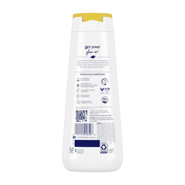 🧴 dove glow body wash mango & almond butters 24hr lotion soft skin 20 fl oz