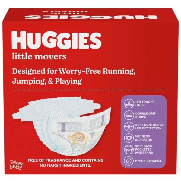 👶 huggies little movers baby disposable diapers – size 4 (select count)