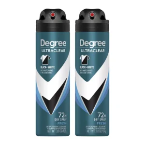 degree ultraclear black + white 72 hour antiperspirant & deodorant spray fresh scent 3.8oz/2ct