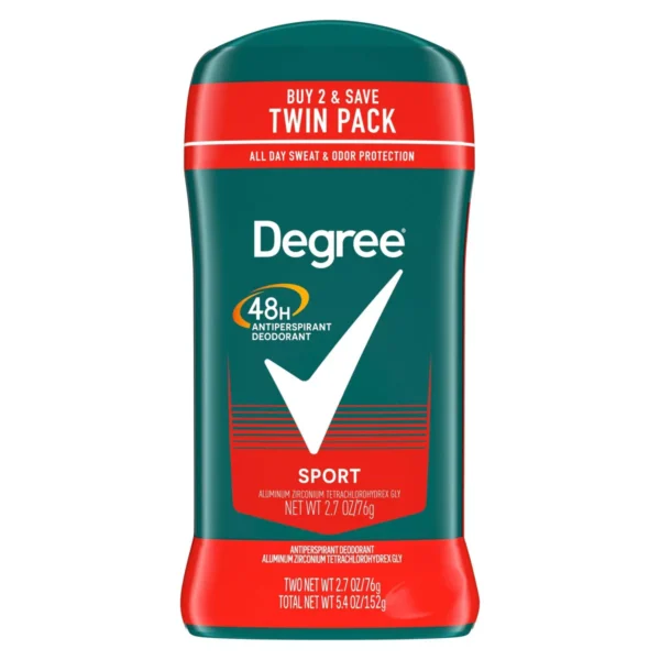 🧴 degree men sport 48 hour antiperspirant & deodorant stick – 2.7 oz / 2 pack