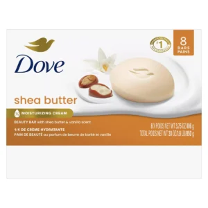 🧼🧼 dove beauty purely pampering shea butter with warm vanilla beauty bar soap – 8 pack (3.75 oz each)