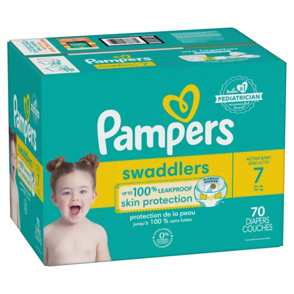 👶 pampers swaddlers sensitive disposable diapers – size 7 (70 count)
