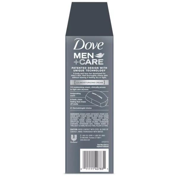 🧼 dove men+care clean comfort body & face bar soap – 8 pack (3.75 oz each)