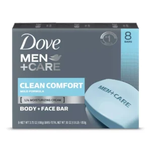 🧼 dove men+care clean comfort body & face bar soap – 8 pack (3.75 oz each)