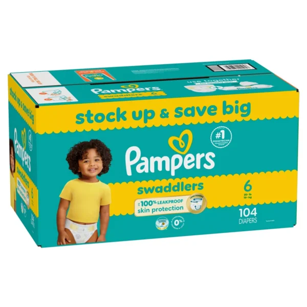 👶 pampers swaddlers sensitive disposable diapers – size 6 (104 count)