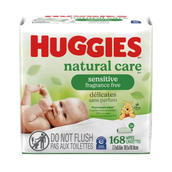 👶 huggies natural care sensitive unscented baby wipes – 165 wipes