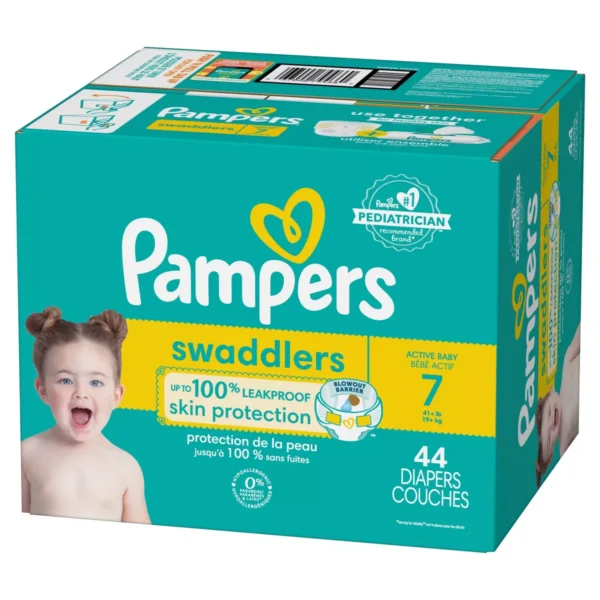 👶 pampers swaddlers sensitive disposable diapers – size 7 (44 count)