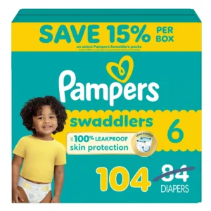 👶 pampers swaddlers sensitive disposable diapers – size 6 (104 count)
