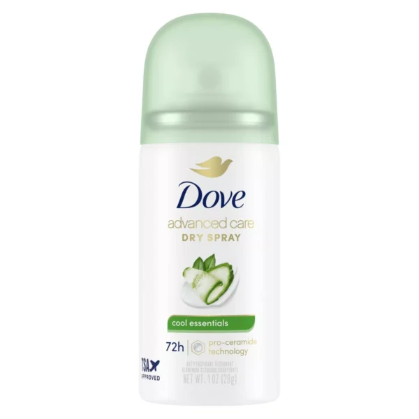 🧴dove beauty mini advanced care cool essentials antiperspirant & deodorant dry spray travel size 1oz